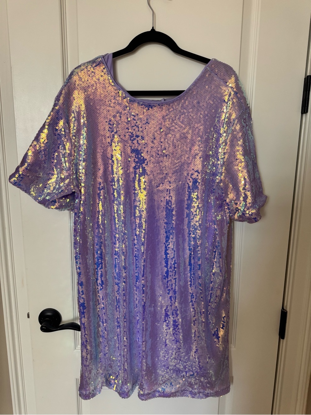 Iridescent Lavender Sequin Tunic Dress